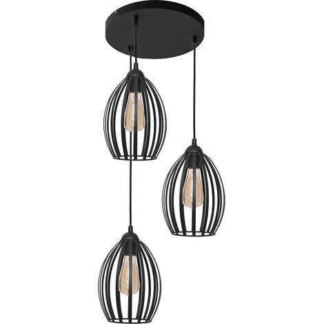Helam DALI Plafonnier Suspendu Cluster Noir 38cm