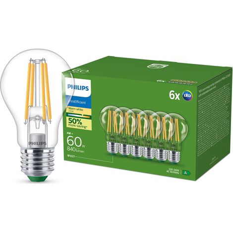 Ampoule LED, Culot E27, 60W, Pack de 6, Transparente (1/5)
