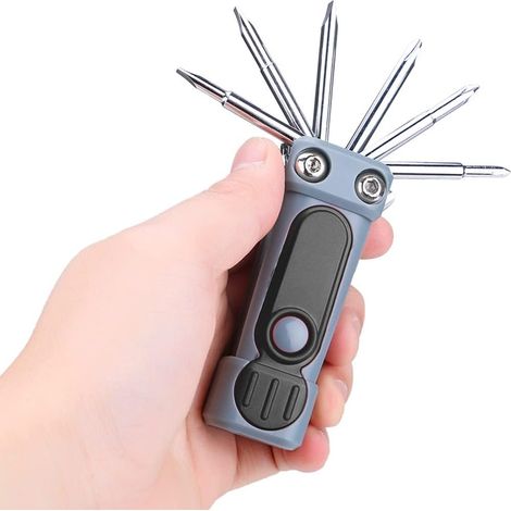 Tragbarer Schraubendreher, LED-Taschenlampe, für drinnen und draußen, Auto, Camping, Arbeit, Reparatur, Beleuchtung, Werkzeuge, Zubehör, Schwarz