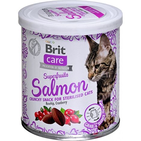 Friandises pour chats adultes Brit Care Superfruits au saumon stérilisé, 100 g