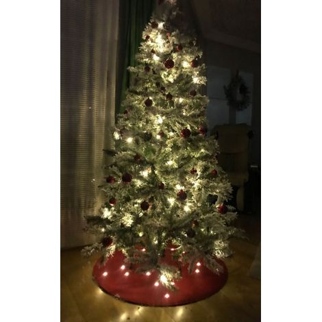 Árbol de Navidad LED Nevado 150com con Piñas y Bolitas Rojas (1/3)