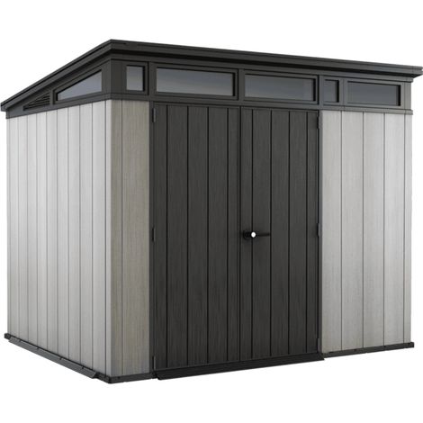Keter – Abri de jardin résine 5,8 m² – Double porte large – Fenêtre intégrée – Aérations pour circulation d'air – Résistant aux intempéries (1/10)
