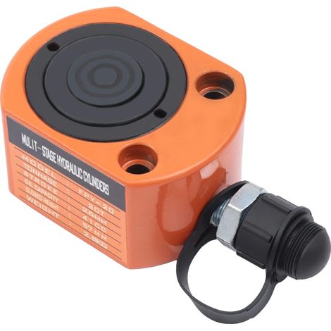 Gato hidráulico de cilindro, capacidad de elevación de 44092 lb, diseño multisección, color naranja. (1/2)