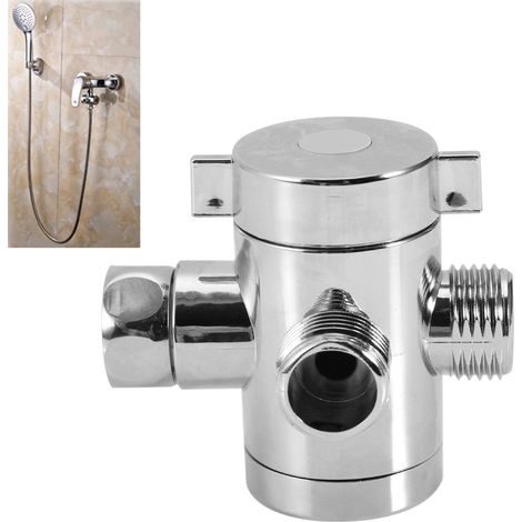 Adaptateur en T réglable à 3 voies en plastique ABS pour robinet inverseur monté sur bras de douche à main de salle de bain (1/5)