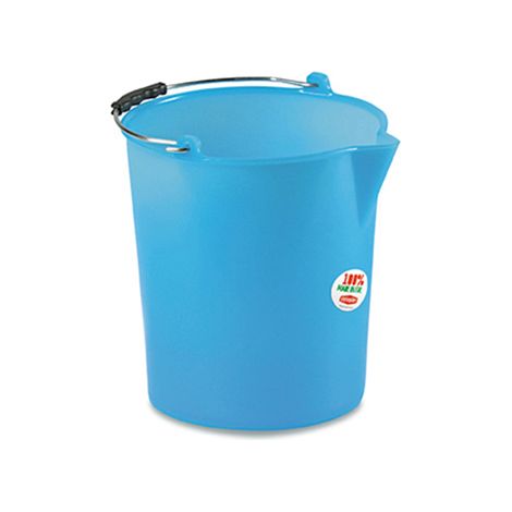 Secchio acqua in polietilene con becco e Manico 17 litri blu