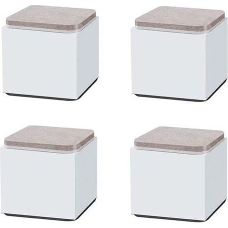 Rehausseur Pieds de Lit en Acier Carbone pour Meuble Épaissir les Pieds d'armoire Pieds de Table de Meubles Carré Blancs pour tables basses, armoires, canapés, 60x52mm 4 pièces (1/5)