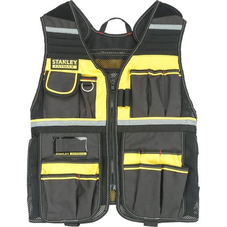 Gilet de Travail avec Poches Multiples - Veston d'Électricien ou Artisan - avec Bandes Réfléchissantes - Modèle FMST530201-23 (1/4)