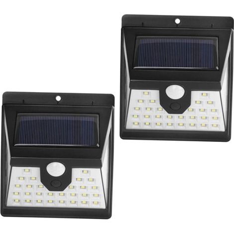 2 pièces lampes solaires murales à détection de mouvement éclairage extérieur LED pour Jardin et Cour Solaire Installation Facile (1/2)