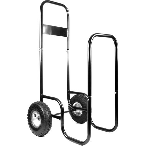 Jardiaffaires – Chariot de jardin porte bûches 150Kg – Housse de protection – Roues gonflables antidérapantes – Ergonomique et facile à manœuvrer