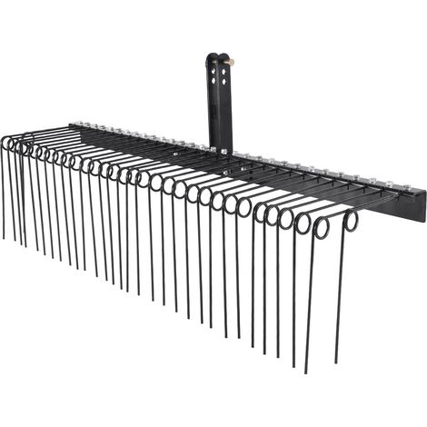 Râteau de jardin 183 cm à 32 dents en acier, pour aérer et nettoyer le sol (1/5)