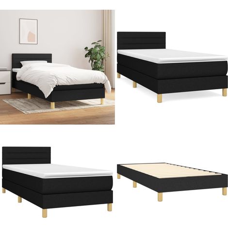 Boxspringbett mit Matratze Schwarz 100x200 cm Stoff - Boxspringbett - Doppelbett - Schlafsofa - Bettrahmen - Matratze - Home & Living (1/5)