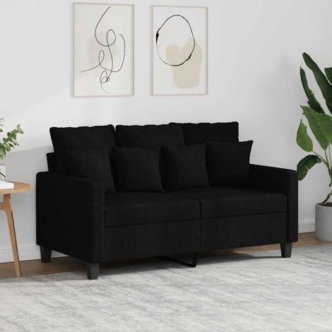 Canapé à 2 places Noir 120 cm Tissu (1/5)