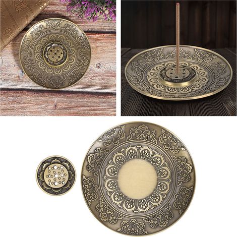 Brûleur à Encens en Bronze avec Design Fleuri pour Maison Zen et Méditation (1/5)
