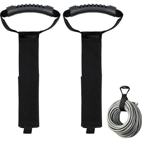 Set di 2 cinghie di fissaggio, organizer per cavi e tubi con maniglie per riporre prolunghe, tubi flessibili, fili e cavi. (1/5)