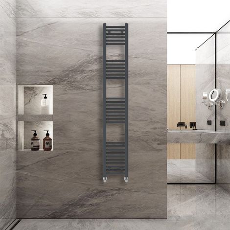 WarmeHaus Heated Straight Towel Radiator Anthracite 1800x300mm
