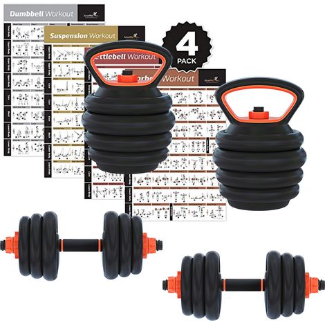 Set Di Pesi Kettlebell Manubri Regolabili E Bilanciere Multifunzione Palestra Per Casa Fitness Manubrio In Vinile Impugnatura Antiscivolo Body Building Esercizi 2 x 12.5 Kg (1/5)