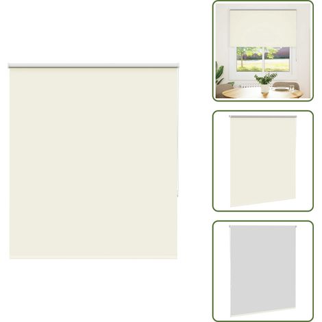 vidaXL Store enrouleur occultant blanc cassé 140x150 cm largeur tissu (1/5)