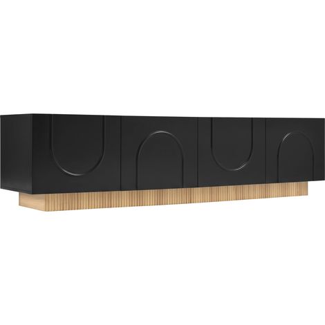 Mueble TV bajo con 4 puertas MDF y PB 170 x 38 x 42 cm negro HOMVRA (1/5)