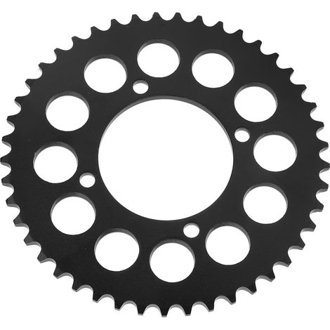 Pignon de chaîne arrière en acier noir 45T 420 pour moto, kart et ATV, 12 trous ronds (1/5)