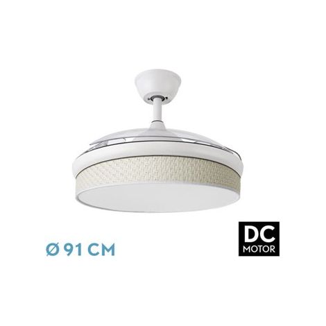 Ventilatore DC Moda 72 W bianco/canna bianca 91 cm 7200 lm 3CCT telecomando (1/2)
