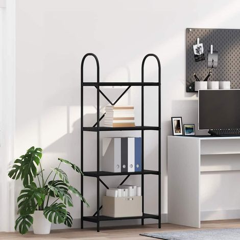Bücherregal Schwarz Eichen-Optik 60 x 30 x 146 cm Holzwerkstoff