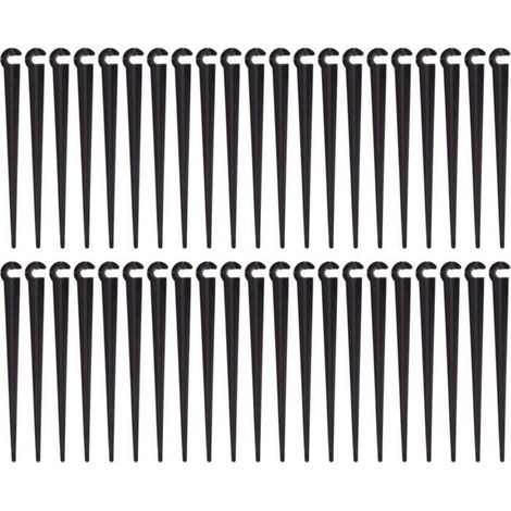 100 piquets support tuyau irrigation goutte à goutte, plastique jardinage (1/4)