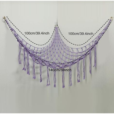 Filiyano-Filet de rangement bohème pour peluches (très grand format) et filet ou hamac pour petites peluches - XF13 - Violet 100100140 (1/5)