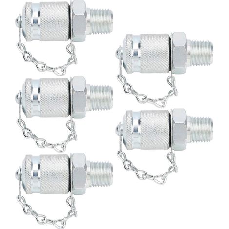 5 adaptateurs de test hydrauliques, raccords de test filetés, mesure de pression PT/PPTZG1/4 pouce (1/4)