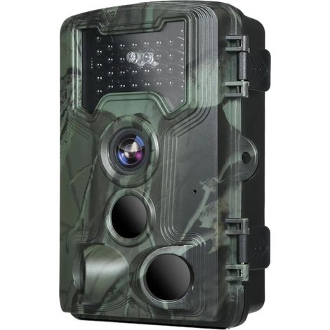 Caméra Faune Sauvage Caméra De Chasse Et Jeu 58mp 2.7k, avec Vision Nocturne, 3 Capteurs PIR, Étanche IP66, Infrarouge Activé par Le Mouvement, for La en Plein Air Fiable Précise(2.7K 128G) (1/5)