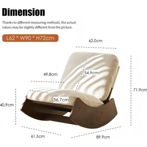 Chaise berçante confortable, revêtement de haute qualité, structure en bois massif, idéale pour de multiples espaces, chaise d’appoint de lecture pour chambre, salon, chambre d’enfant, lot de 2 (1/5)