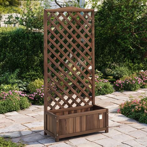 Porte-plantes brun en bois de sapin 76 x 36 x 170 cm (1/5)