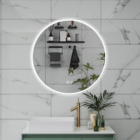 SPECCHIO DA BAGNO ROTONDO DA 80CM CON LED, ANTIAPPANNAMENTO, 3 TEMPERATURE COLORE (1/5)