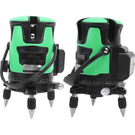 Niveau à bulle automatique à 5 lignes, rotatif à 360°, avec faisceau vert, outil de construction, prise AC100-240VEU (1/5)
