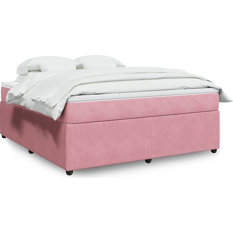 Boxspringbett mit Matratze Rosa 180x200 cm Samt
