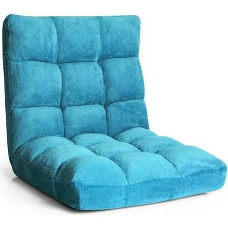 Pour méditation et gaming, fauteuil de sol turquoise 105 x 56 x 15 cm, dossier inclinable 14 positions (1/5)