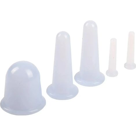 Ventosas chinas de silicona para masaje facial y corporal, flexibles, juego de 5 (88740001) (1/5)