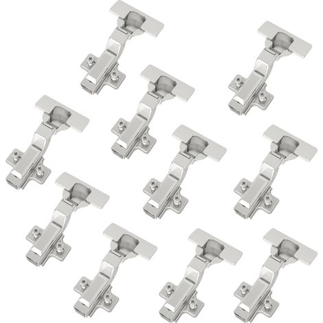 10 Stück SOTECH-SMOOTH Topfband T52 / 105° Innenanschlag (einliegend) mit Dämpfer und Kreuzplatte inkl. Abdeckkappen.