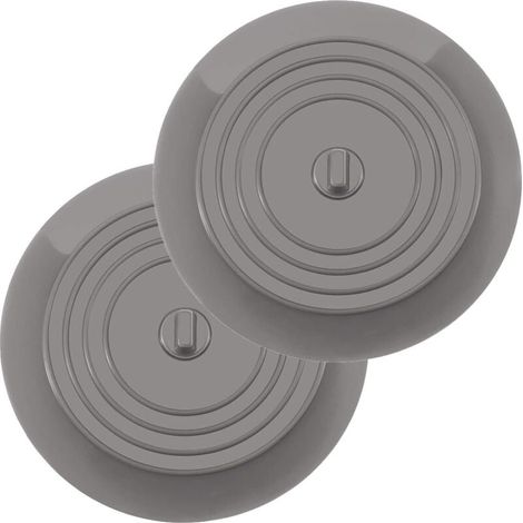 Confezione da 2 tappi per vasca in silicone, universali per cucine, bagni e lavanderie (15,3 cm/6 pollici) (1/4)