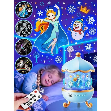 Jouet Reine des Neiges, 16 Films & 15 Musiques Projecteur Ciel Etoile, Rotation 360° & Timer Veilleuse Enfant, La Reine des Neiges Cadeau Fille 3 Ans 4 Ans 5 Ans Anniversaire, Decoration Chambre (1/5)