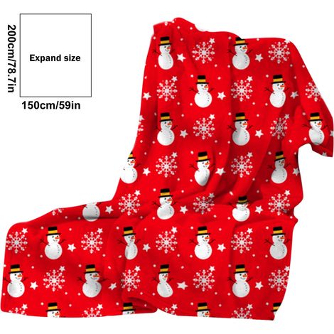 Couverture En Flanelle - Imprimé Noël - Pour Canapé Bureau Extérieur - 70x100 cm à 150x200 cm - 1 Pièce (1/4)