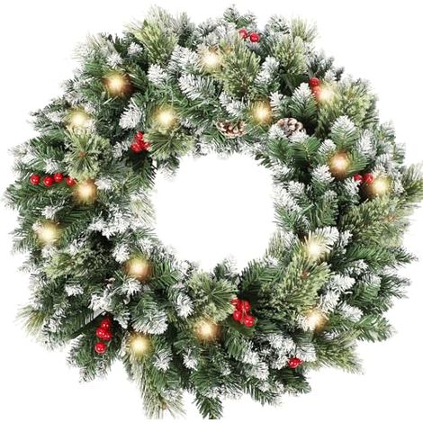 Couronne Noël artificielle 50cm avec lumière (1/5)