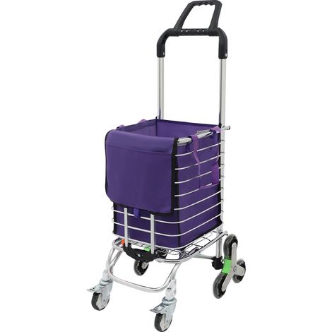Carrito de la compra plegable - Con 8 ruedas, freno en las ruedas delanteras y bolsa extraíble de 35 l - Para el supermercado y para subir escaleras (1/5)
