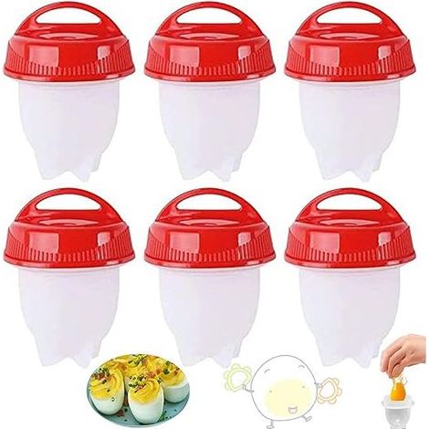 6 Pièces Silicone Oeuf Cooker, Antiadhésif Pocheuse Rapide, Cuiseur d'Oeufs Pochés En de Cuisine, Faire Bouillir Des Oeufs Sans le Coque, Adapté à la Maison et au Restaurant, Blanche