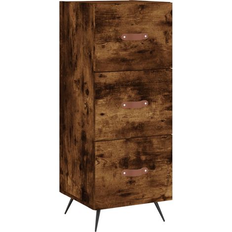Sideboard Smoked Oak 34.5x34x90 cm Engineered Wood vidaXL (1/5)