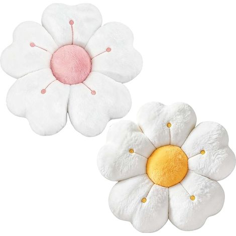 2 Pièces Coussin Fleur 35 cm Coussins de Sol Fleurs Moelleux en Forme de Fleur Tatami Tapis de Sol Coussins de Siège Canapé pour la Maison Le Canapé et la Voiture (Forme de Pétales) (1/5)