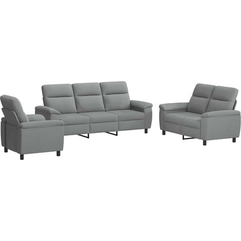 Sofa-Set 3 pcs Hellgrau Stoff vidaXL
