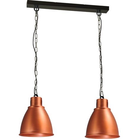 Lampe de salle à manger Industria 2x27 cuivre rouge avec du noir - 2007-55-55-K-70-2 (1/3)