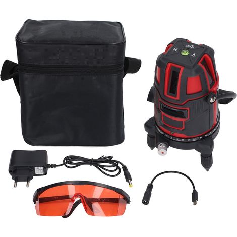 Niveau laser 5 lignes 360° autonivelant rouge horizontal vertical outil de mesure 100-240V prise UE (1/5)