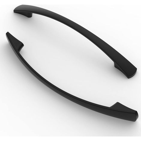 Maniglie da 10 pezzi, spaziatura fori 128 mm, maniglie per mobili, maniglie per mobili da cucina, maniglie per cassetti, nero opaco (1/4)