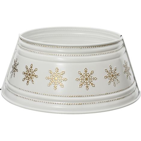 Copri base in ferro colore bianco e oro sottoalbero per Albero di Natale decorazione natalizia -Ø 57 cm (1/2)